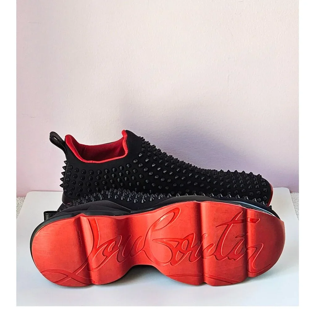 Christian Louboutin Spike Sock Sneakers.